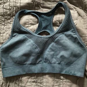 SoulCycle blue sports bra. Size medium.